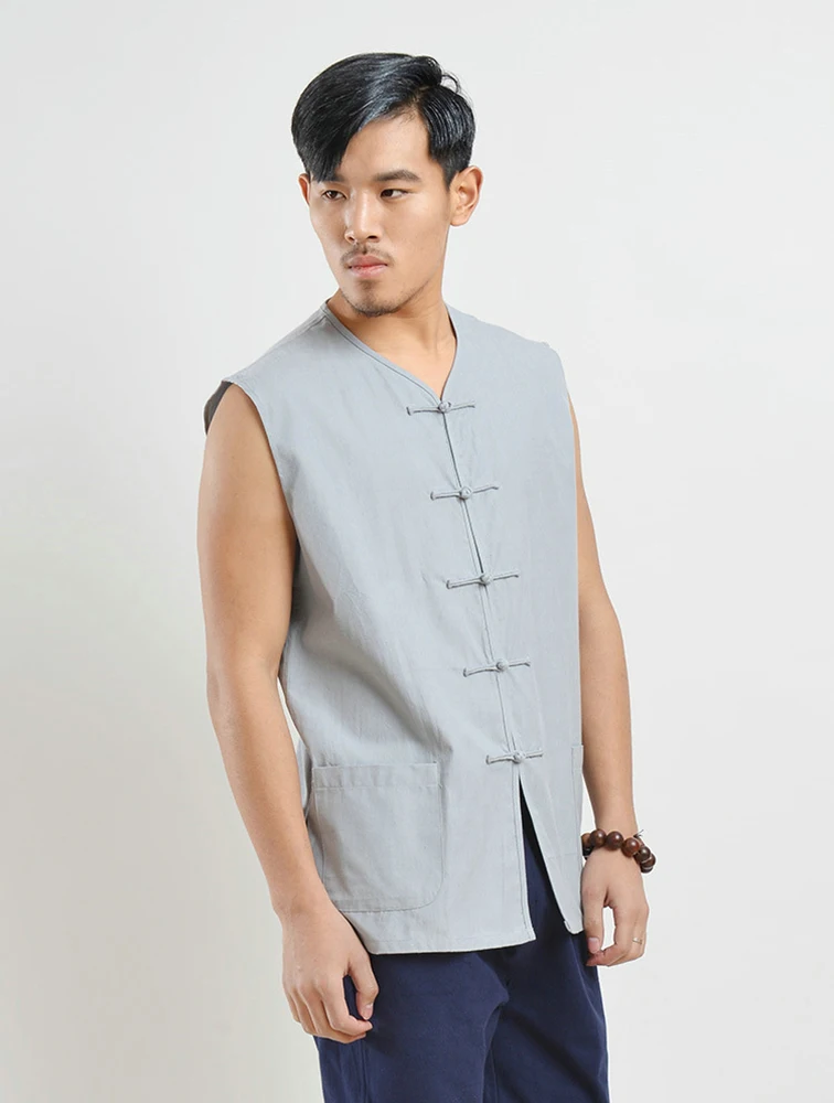 Жилет в стиле танга хлопковая китайская без рукавов|martial arts wing chun|wing chun shirtstai chi shirt