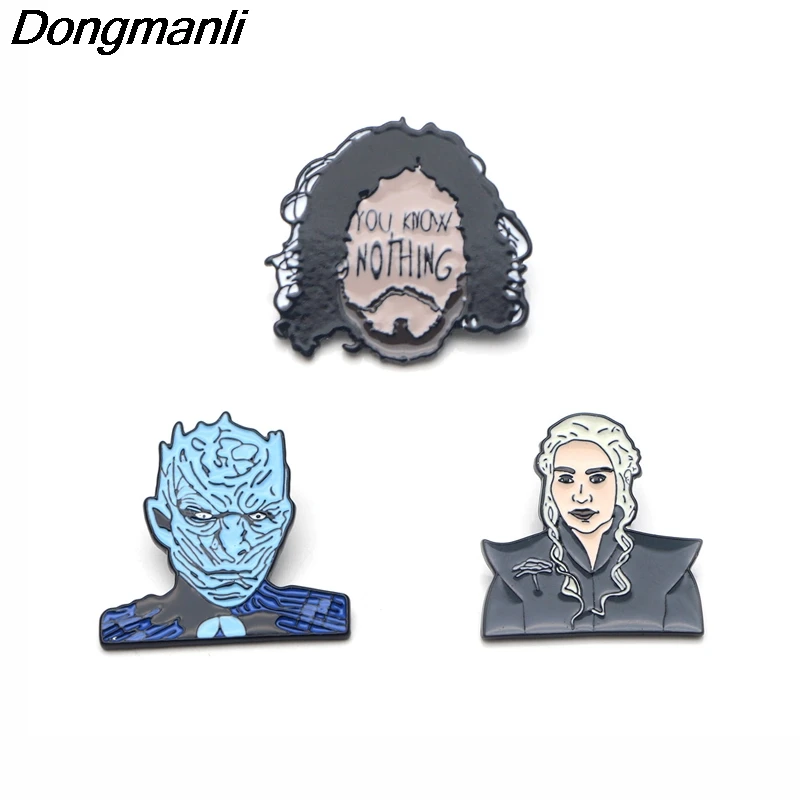 P3083 Dongmanli Игра престолов вы ничего не знаете металлические эмалированные булавки и броши для женщин и мужчин нагрудные булавки рюкзак сумки шляпа значок