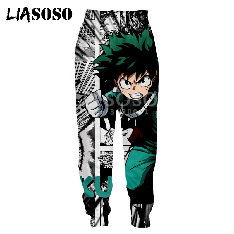 LIASOSO, новинка, 3d принт, унисекс, для мужчин и женщин, спортивные штаны, Boku no Hero Academy, повседневные спортивные штаны, джоггеры, мой герой Academy, брюки X0731