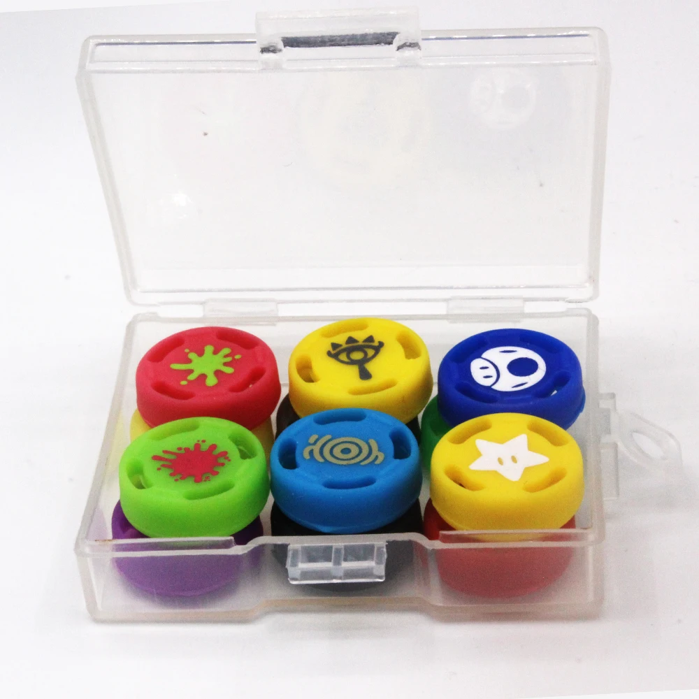 12pcs game silicone analog thumb stick grips caps for nintend switch ns olde joycon controller sticks cap skin for joy con cover free global shipping