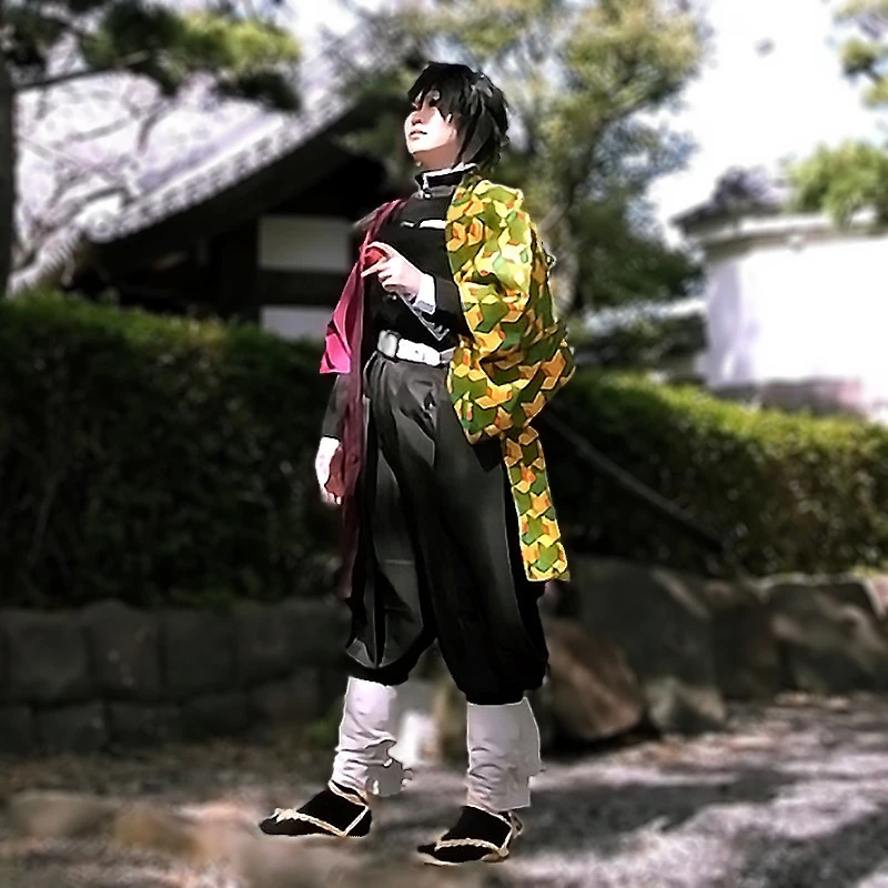 

Новый аниме Demon Slayer: Kimetsu no Yaiba Косплей Tomioka Giyuu Хэллоуин Вечеринка полный комплект для Мужчин Косплей Костюм
