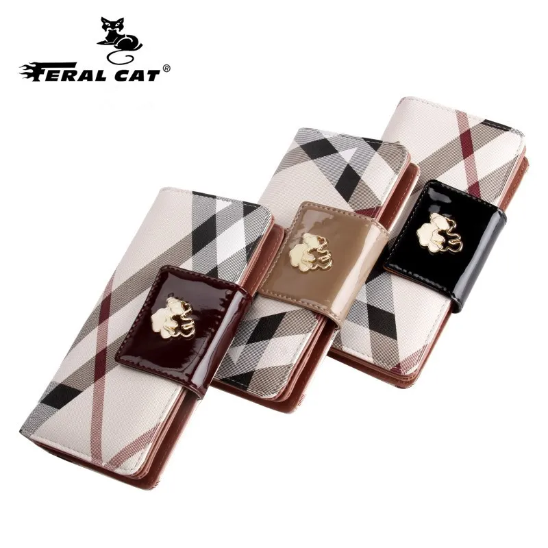 Известный фирменный женский бумажник в полоску Серия Бумажник держатель для