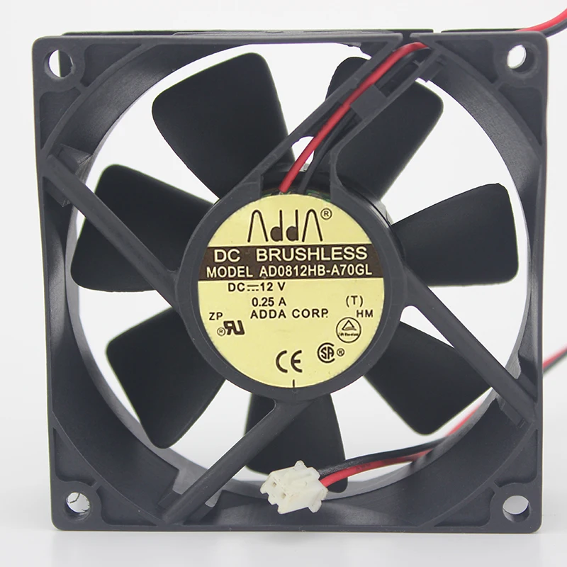 Оригинальный Для ADDA AD0812HB A70G 8025 80*80*25 мм DC 12V 0.25A компьютерный корпус сервер