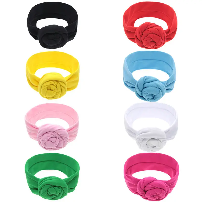 Naturalwell New Cotton Head Band Top Knot Headband Baby Girls Flower Warp Meadow Style Toddler Infant Hairband HB203S | Детская одежда