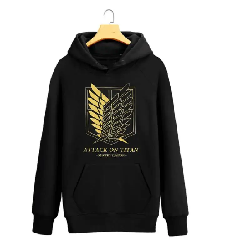 High-Q Unisex Attack on Titan Survey Corps cotton Hoodie Coat Pullovers Mikasa Jiyuu no Tsubasa Hoodies Sweatshirts coat | Мужская