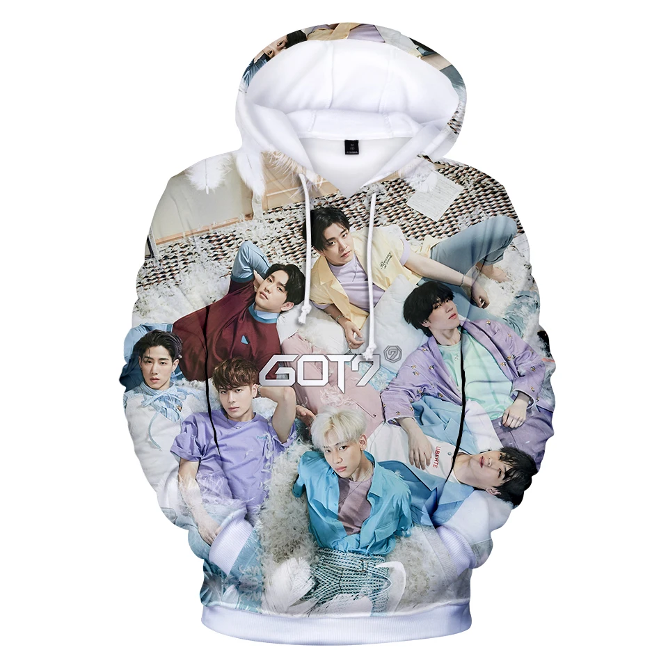 KPOP GOT7 одной и той же Стиль 3D толстовки для мальчиков мужчин Женская мода Длинные