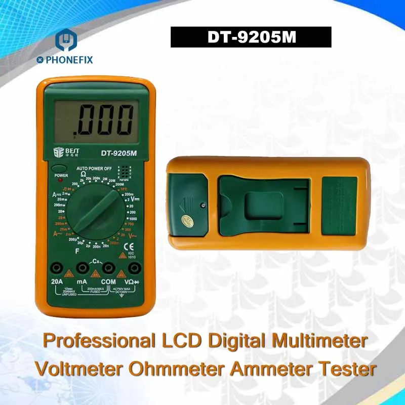 Лучший DT-9205M мультиметр Вольтметр Омметр Амперметр тестер ЖК-дисплей цифровой с