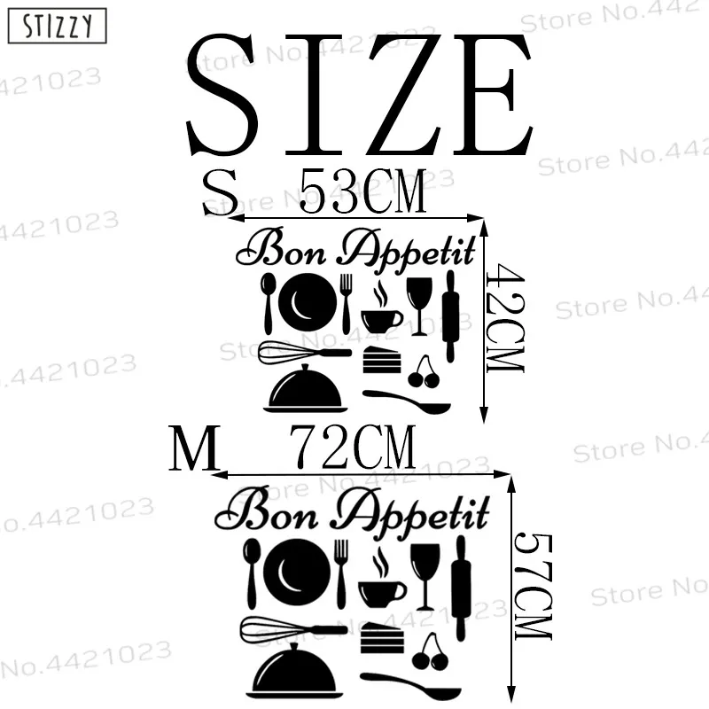Настенная Наклейка stizzy Bon Appetit виниловые настенные наклейки кухонные горшки