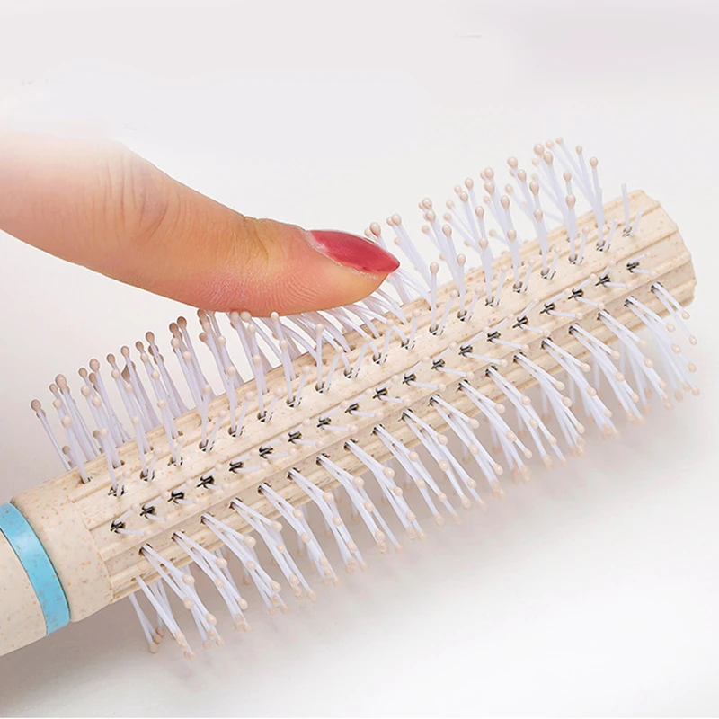 

Round Hair Comb Brush Styling Tool Wheat Straw Portable for Salon Girls Hairdressing 669
