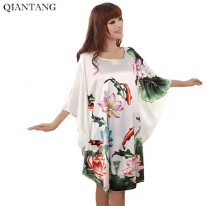 Женская ночная сорочка из вискозы, с принтом, большого размера