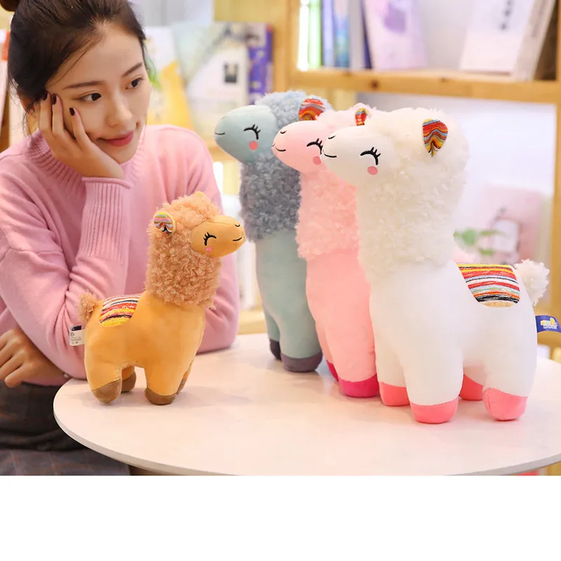 

25cm Mini Lovely Japanese Alpacasso Soft Toys Kawaii Sheep Alpaca Plush Stuffed Animals Doll Kids Christmas Colorful Gifts