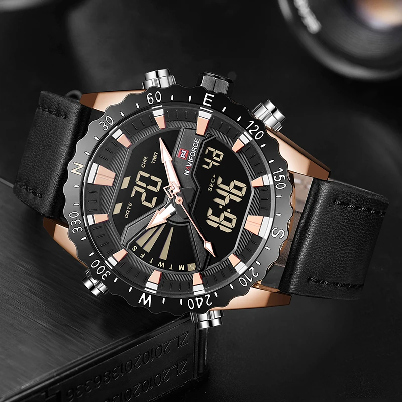 Топ люксовый бренд NAVIFORCE мужские спортивные военные часы Мужские кварцевые