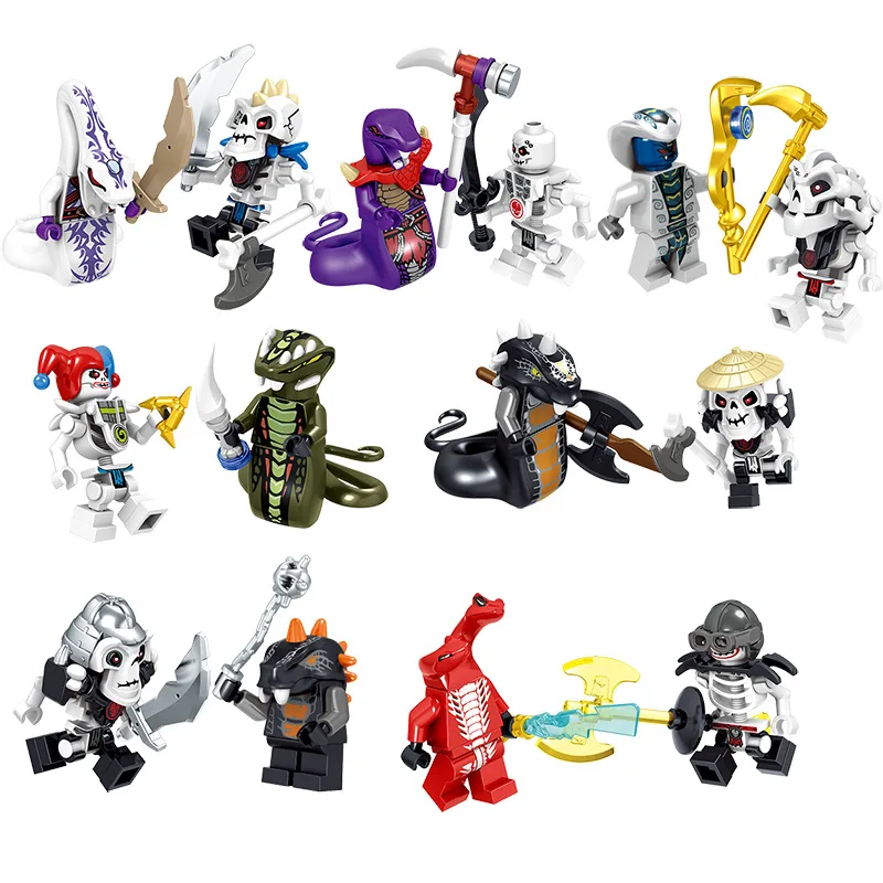 16 шт./лот детские строительные блоки игрушки совместимые с Legoingly Ninjagoe Ninja змеиные