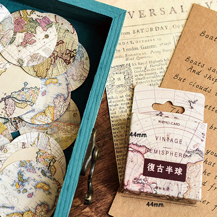 

20pack/lot Vintage hemisphere Decoration Adhesive Stickers Diy Cartoon Stickers Diary Sticker Scrapbook Kawaii Stickers