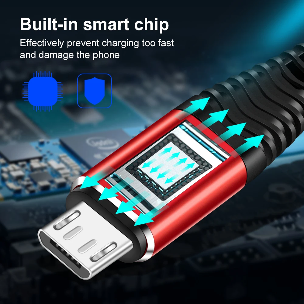 OLAF Micro USB кабель для Samsung Xiaomi LG быстрая зарядка данных нейлоновая оплетка зарядное