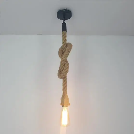 Винтажный подвесной светильник в стиле ретро из пеньковой ткани|lamp light kit|lamp post