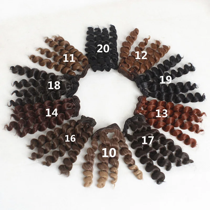 

8PCS/LOT DIY BJD Wig Hair Accessories High Temperature Wire Curly Doll Wigs Hair 15CM