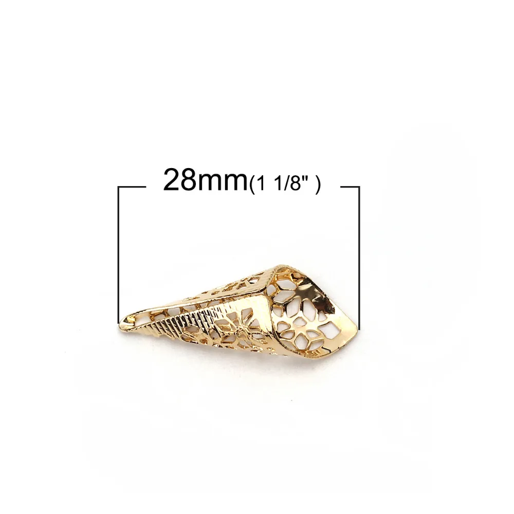Медные шарики DoreenBeads колпачки с музыкальным инструментом наполненные золотом