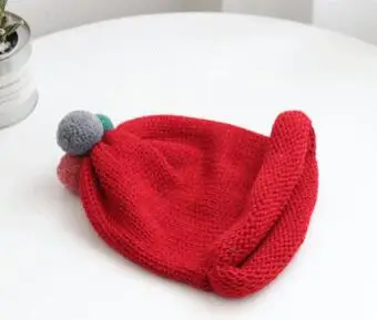 red as pic MILANCEL/Коллекция года; детская шапка для девочек; милая вязаная шапка для девочек; вязаные детские шапочки для мальчиков и девочек; вязаные шапочки для малышей - Цвет: red as pic
