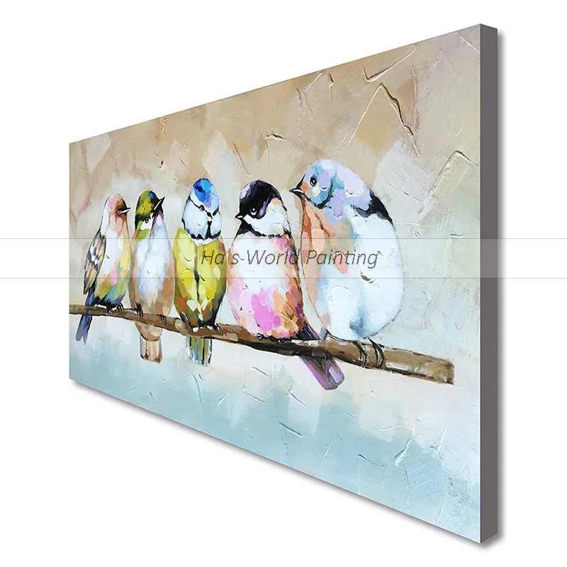 Animal Wall Art parrots birds Abstract animal Hand Painted Oil Painting On Canvas Home Decor Picture For Living room bedroom | Дом и сад
