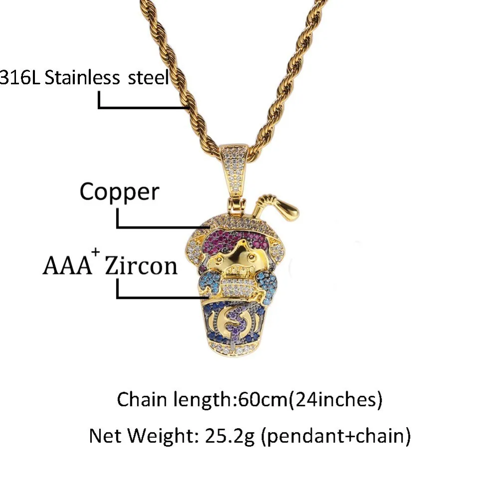 UWIN чашка для напитков с кулоном из фианита изображением мультяшного лица