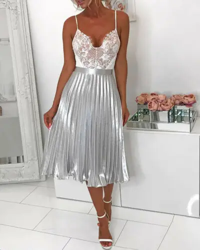 Женские сексуальные юбки длиной до колена с высокой талией Женская расклешённая