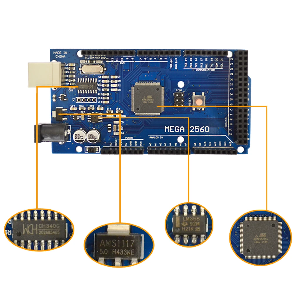 Умная электроника Mega2560 R3 atmega328p-au CH340G IC с USB кабелем для Arduino | Игрушки и хобби