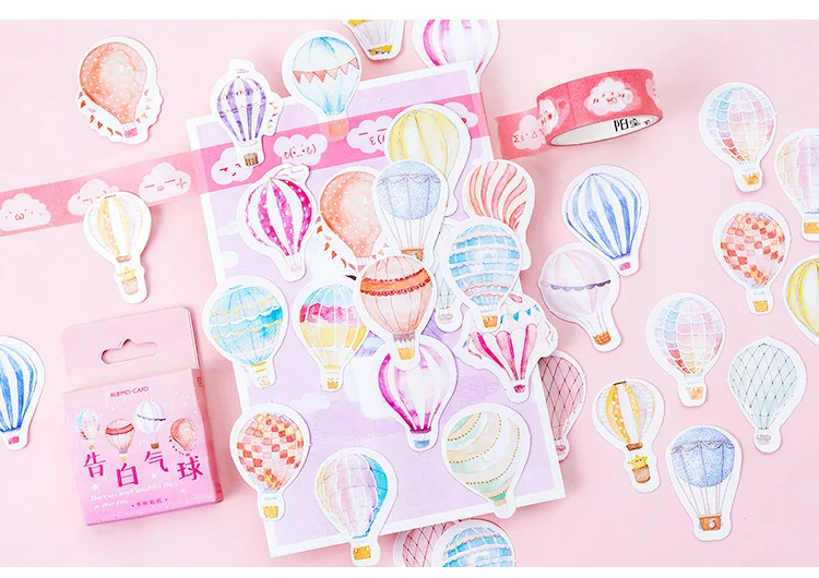 46 шт Декоративные Розовые наклейки на воздушные шары Kawaii канцелярские наклейки Клейкие этикетки наклейки для детей украшения дневник в стиле Скрапбукинг