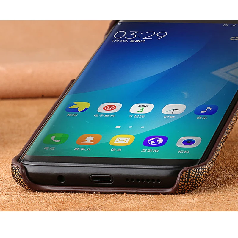 Страуса из натуральной кожи с узором «кожа чехол для телефона для samsung Galaxy S8 S7 S9 s10 плюс A50 A70 A40 A30 A8 A7 A9 Примечание 10 Plus, 8, 9