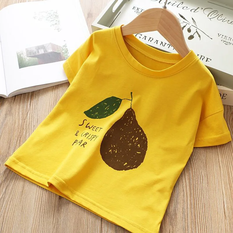 2019 Летняя Повседневная футболка для девочек одежда малышей Детская с короткими