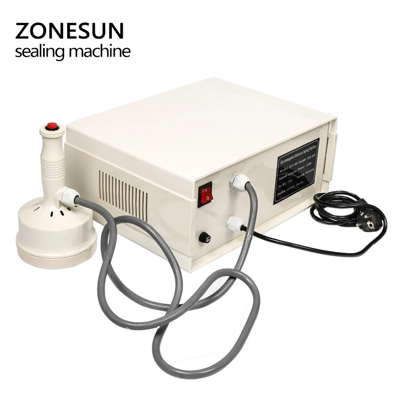 ZONESUN новая модель GLF-500 портативное и продолжительное Индукционное запаивание Горячая Ручная укупорка машина запайки Диметр 20-100 мм