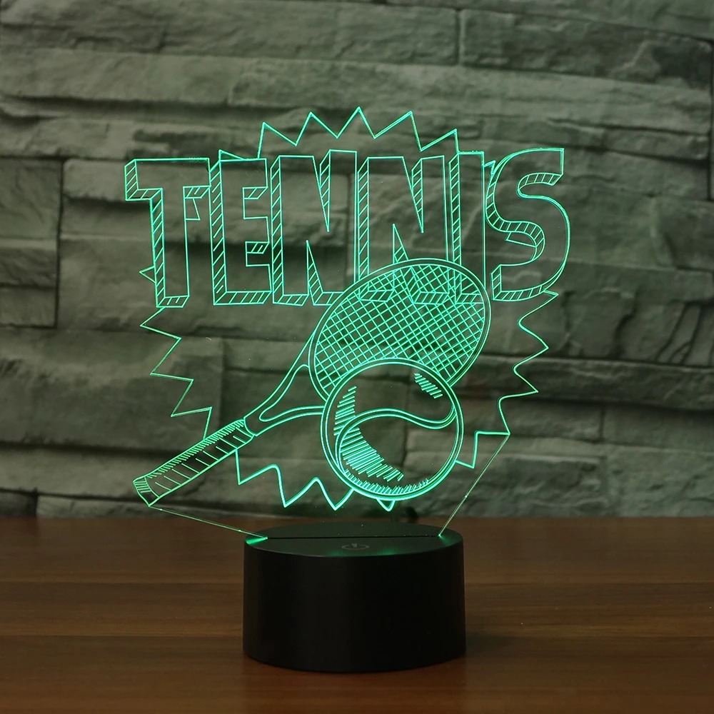 Теннис 7 меняющихся цветов 3d иллюзия ночника|night lamp|3d illusionillusion lamp |