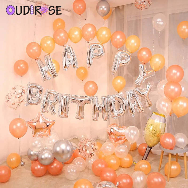 OUDIROSE розовое золото латексный шар конфетти металлик баллон свадебное украшение