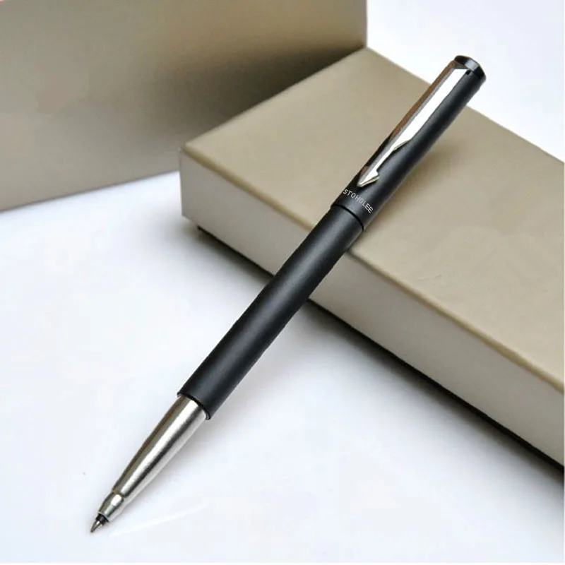 Matte Black Pen Новое поступление, хорошее качество, ручки, рекламные ручки для wtiting, фирменные, роликовые ручки, серебряный зажим, милые офисные принадлежности, высокое качество, шариковая ручка - Цвет: Matte Black Pen