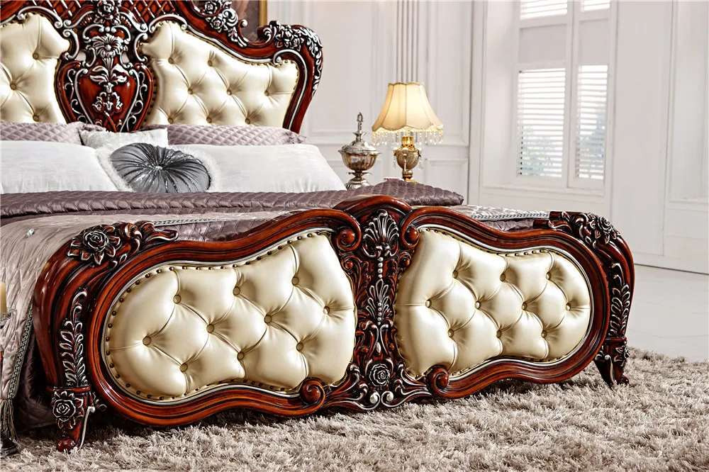 Ручная резная однотонная мебель для кровати F102|bed furniture|furniture bedhand carved bed |