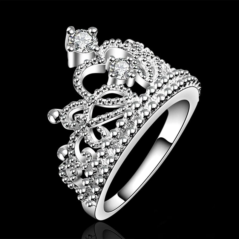 Женское кольцо из стерлингового серебра 925 пробы с белым цирконием Great Crown