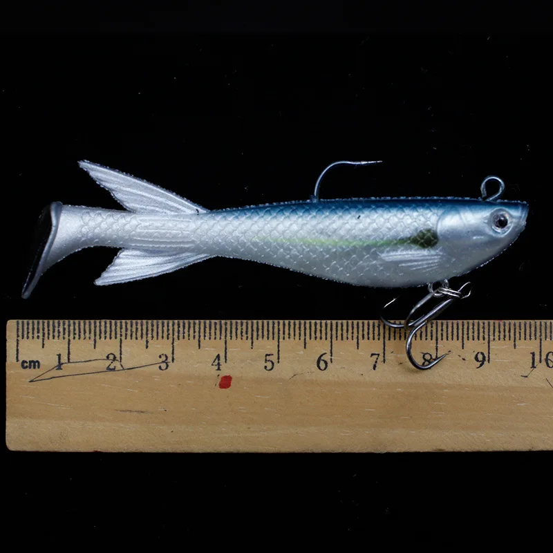 3 шт./лот 100 мм 15 г Мягкая силиконовая Рыболовная Приманка Minnow с тройным крючком