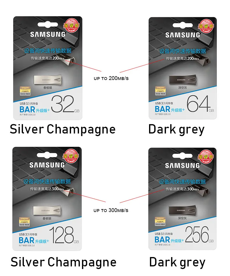 SAMSUNG USB флэш-накопитель 32 Гб 64 Гб 128 ГБ 256 ГБ USB 3,1 Металлический Мини-накопитель Флешка карта памяти устройство для хранения U диск