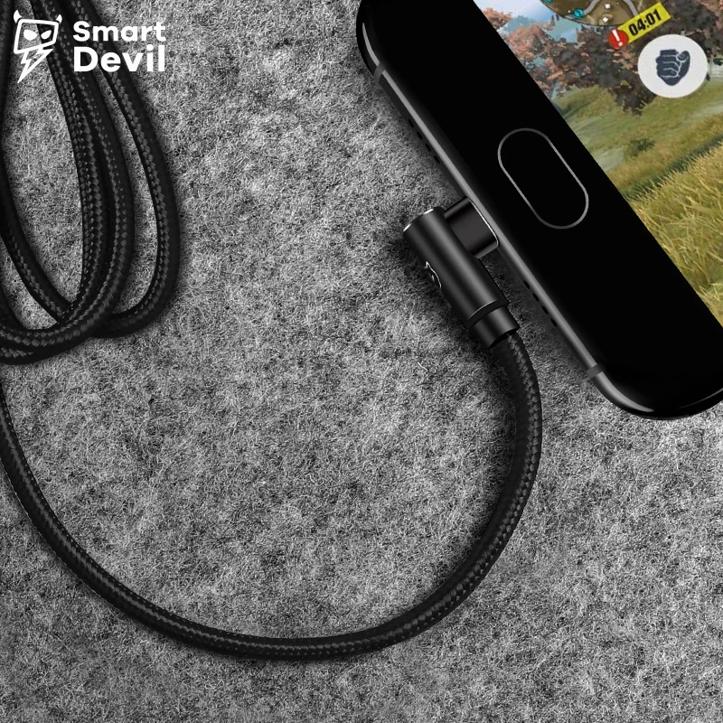 USB кабель SmartDevil 90 градусов type c универсальный адаптер для быстрой зарядки и