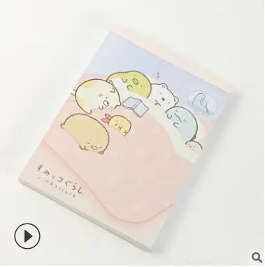 D Одна книга, 100 шт, наклейки на страницы, уголок, био уголок, био мультфильм, записная книжка, Студенческая, портативная, легкая, записная книжка WJ01 - Цвет: D