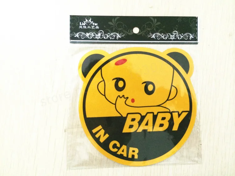 

2pcs baby in car reflective car board sign sticker warning stickers Windshield car styling Warning
