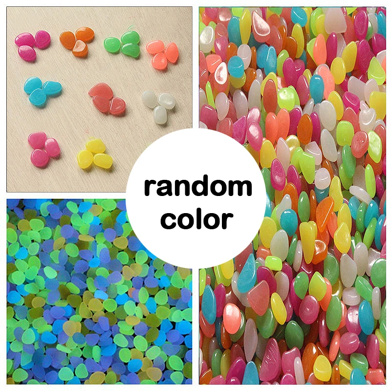 Красочный светится в темноте камни галька аквариум с камнями украшение для