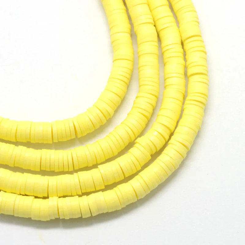 ChampagneYellow 6x1 мм 380~ 400 шт/прядь плоский круглый ручной работы Полимерная глина россыпью Boho африканские бусины разделители для ювелирных изделий делая результаты DIY D35 - Цвет: ChampagneYellow