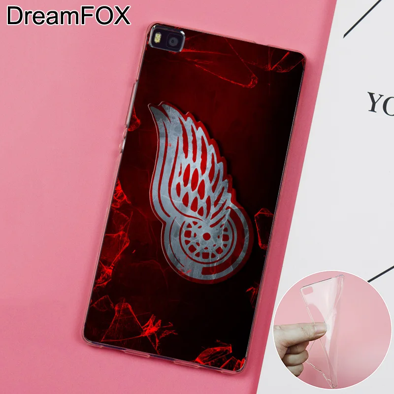 DREAMFOX K063 Detroit Red Wings Soft TPU Silicone Case Cover For Huawei P8 P9 P10 Lite Plus 2017 Honor 8 Pro 9 6X |