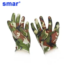 Smar nitrile Перчатки женские с цветочным рисунком износостойкие руки защита Водонепроницаемый рабочие ПУ Перчатки зеленые варежки