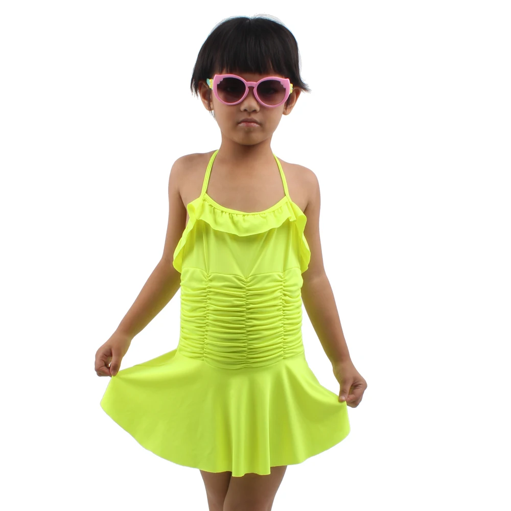 2018 детское цельное бикини в полоску с оборками для маленьких девочек детский