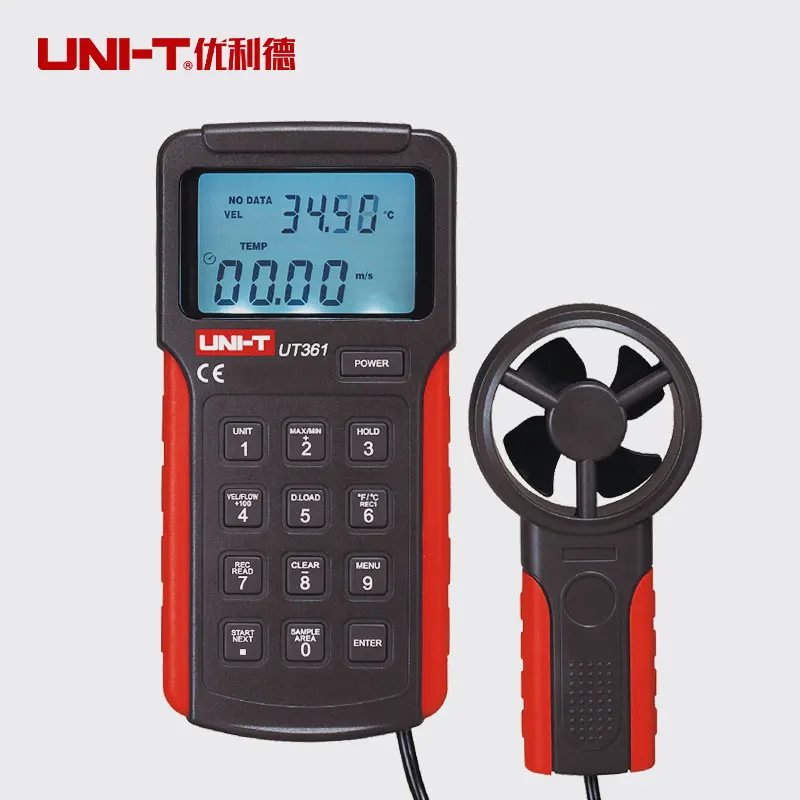 UNI-T UT361 Анемометр Скорость ветра температура тестер ветер рассчитывать Единицы