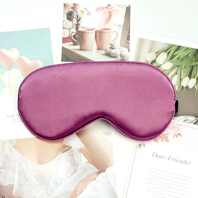 Faux Silk Eyeshade Sleeping Eye Mask Cover Eyepatch Blindfold Solid Portable New Sleep Masks