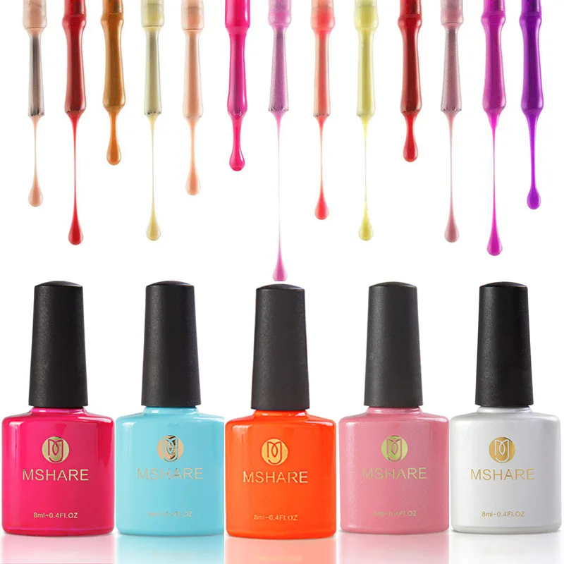 MSHARE 8 мл Цветной Гель лак для ногтей длительное Замачивание УФ гель покрытие
