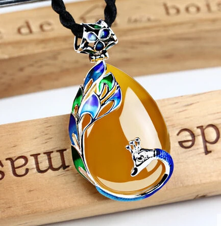 XUEYUN 411 + натуральный ПИФ павлин кулон Cloisonne не выцветает|f pendant|cloisonne pendantnatural pendant |